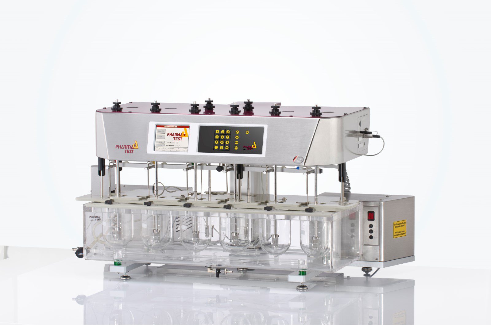 PTWS D620 "Dual drive" tablet dissolution bath with independant stirring speed control for front and back row.